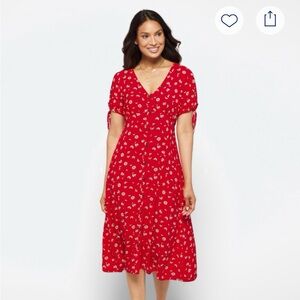SOLD Red Floral Women's Dress